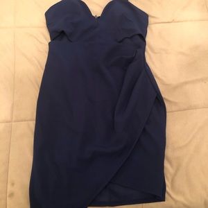 Asymmetrical navy dress
